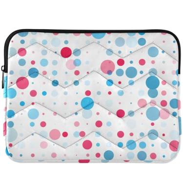 Imagem de Capa para notebook com bolinhas vermelhas azuis ombré acolchoada para laptop universal 13-14