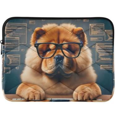 Imagem de Capas divertidas para laptop Chow Chow Chow Worker Dog Capas para laptop MacBook Pro capa de laptop 13 polegadas inchada universal de 13 a 14 polegadas