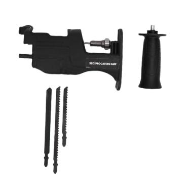 Imagem de Fafeicy Adaptador de Serra Alternativa para Furadeira Elétrica, Acessório de Serra de Vaivém Converte Sua Furadeira para Corte de Madeira, Metal e Carne Com 3 Lâminas e Lata de óleo