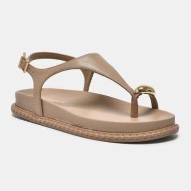 Imagem de Sandália Feminina Via Marte Papete Flat Rasteira Dedo Nude-Feminino