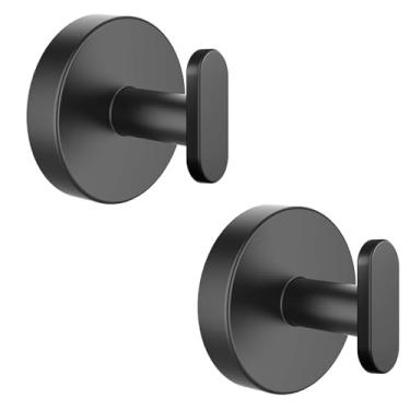 Imagem de Josmimic Ganchos de ventosa para chuveiro, ganchos de toalha removíveis para banheiro, cozinha, porta de vidro, espelho, azulejo – bucha, toalha, casaco, gancho de roupão de banho para pendurar, preto