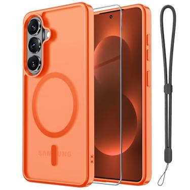 Imagem de Janmitta Capa magnética para Samsung Galaxy S26, com protetor de tela, compatível com MagSafe, proteção contra quedas de grau militar, capa de telefone fosca translúcida fina à prova de choque