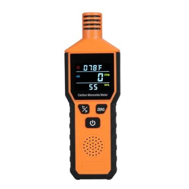 Imagem de Detector portátil de monóxido de carbono Alarme de CO 3 em 1 Testador de CO portátil com monitor de temperatura e umidade Sensor eletroquímico de alta sensibilidade para uso