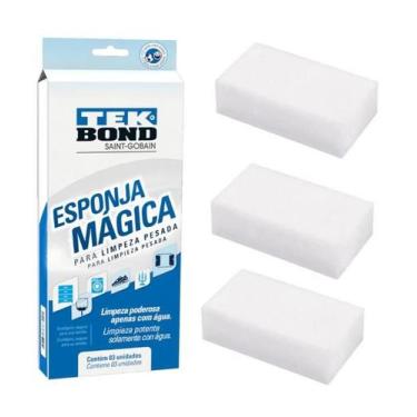 Imagem de Esponja bucha mágica tira riscos e manchas C/3 Unid - Tek Bond