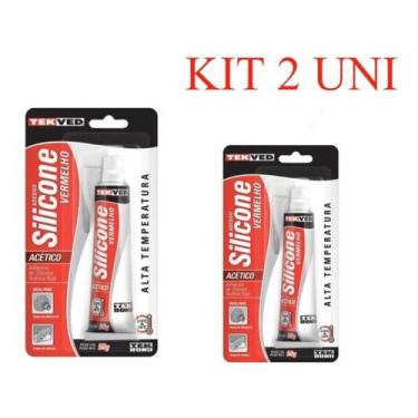 Imagem de 2 Silicone Alta Temperatura Automotivo Vermelho Tek Bond 50g