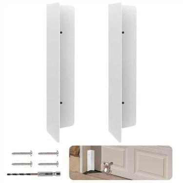 Imagem de 2 peças de protetor de mouse de vedação de porta de garagem, mouse de porta de garagem de aço inoxidável resistente e protetor de cobra, solução permanente (branco)