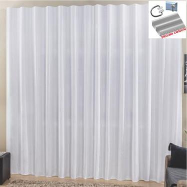 Imagem de Cortina Top Chick 4 Metros Sala Quarto Tecido Ráfia Trilho Comum - Bra