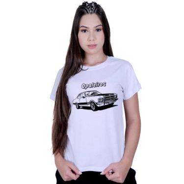 Imagem de Camiseta Baby Look Feminina Opala Muscle Car Opaleiros, Branco, P