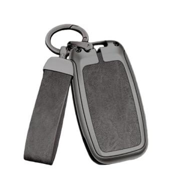Imagem de Capa de couro para chave de carro de liga de zinco compatível com Kia Carens Ceed Rio 3 Sportage Optima Sorento Cerato Soul Forte Seltos Sid K2 K3(C-gun gray)