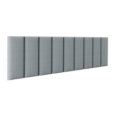 Imagem de Kit Cabeceira Modulada Estofada Cama Solteiro Casal Queen King - Varios Tamanhos (Grafite, King)