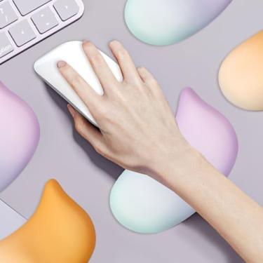Imagem de Mouse pad ergonômico com descanso de pulso em gel, confortável com design côncavo, suporte de pulso, base de poliuretano antiderrapante para alívio da dor, acessórios de mesa, tapete para decoração de