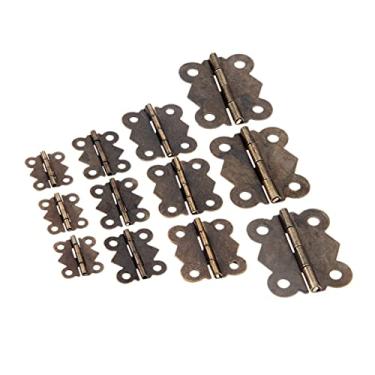 Imagem de U5GAAALPPQ9 10 peças dobradiças para móveis de armário joias caixas de madeira 4 furos borboleta dobradiça vintage acessórios para móveis (cor: 20 x 25 mm 10 peças) (33 x 41 mm 10 peças)