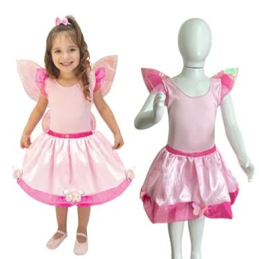 Imagem de Fantasia Infantil Fada Borboleta Tamanhos P M G Crianças 2 a 8 Anos (G)