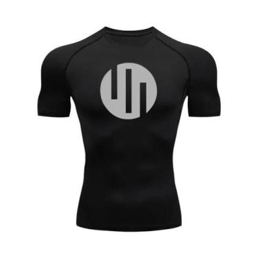 Imagem de Camiseta De Compressão Branca Masculina Para Corrida, Secagem Rápida, 