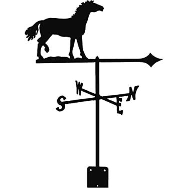 Imagem de Estatueta de metal, cata-vento, indicador prático de direção do vento, palheta de vento, ferramenta de medição estilo vintage, cena de fazenda, casa, exterior, jardim, artesanato, ornamentos