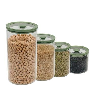 Imagem de Potes De Vidro Life Kit Redondo C/Tampa De Vidro - 4 Peças Para Cozinha E Armazenamento De Alimentos (500ml, 700ml, 1100ml, 1300ml) – Organização E Decoração Com Estilo E Transparência