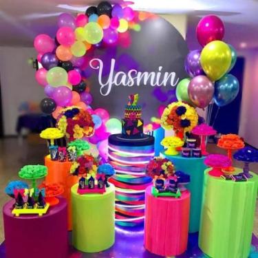 Imagem de Balão Neon Tam 9 Bexiga Aniversário 30 un Decoração Neon - Happy Day, 