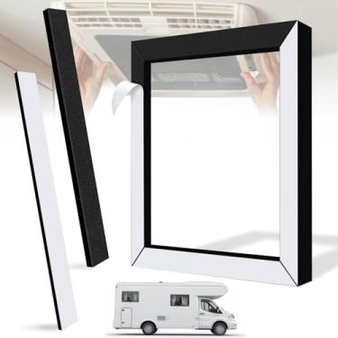 Imagem de Convivium Gaxeta universal de ar condicionado de teto RV de 35,56 cm x 35,56 cm, vedação autoadesiva de espuma EPDM de célula fechada, vedação CA de compressão à prova de vazamento para teto de