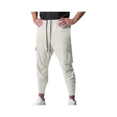 Imagem de Calças De Fitness Masculinas Camufladas De Secagem Rápida E Elásticas 