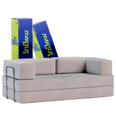 Imagem de Sofa Cama Flowin Modular Cotelê retrátil Vai Na Caixa Inflow - Inflow 