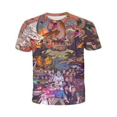 Imagem de Camiseta 3D De Dinossauro Jurássico Para Meninos, Moda Clássica Americ
