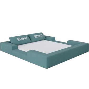 Imagem de Cama Montessoriana Casal Ninho Espuma Verde Água Keiko - Keiko Colchõe