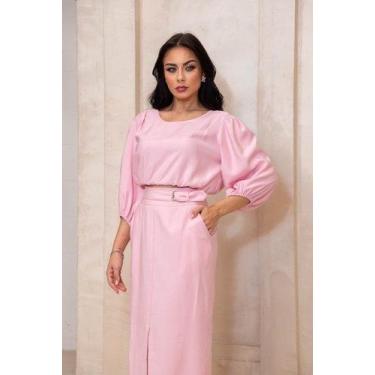 Imagem de Saia Sarja  - Lefalu, M, Rosa