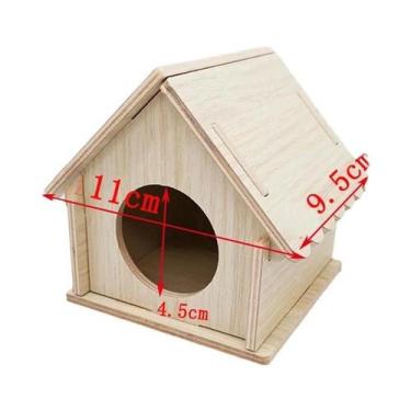 Imagem de Grande Ninho De Madeira Maciça Para Hamster, Esquilo, Ouriço, Urso Dou