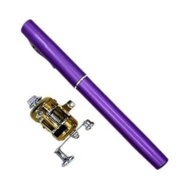 Imagem de Mini Conjunto Portátil De Vara De Pesca Telescópica De Bolso E Carreti