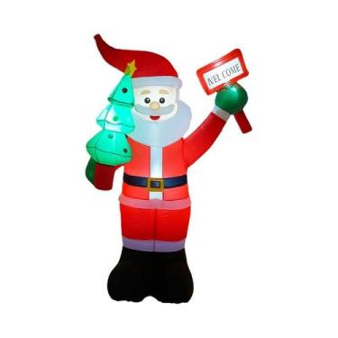Imagem de Papai Noel Inflável De 1,8M Com Luzes LED Para Árvore De Natal, Decora