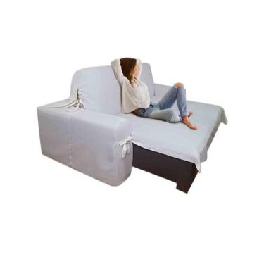 Imagem de Capa de sofá Retrátil 2 Lugares Gorgurão até 1,95m - Mistero, Cru