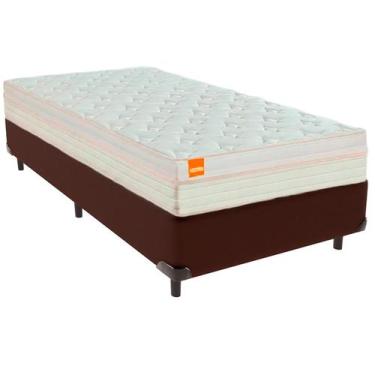 Imagem de Cama Box Solteirão e Colchão Tucson Molas Ensacadas Inducol Marrom
