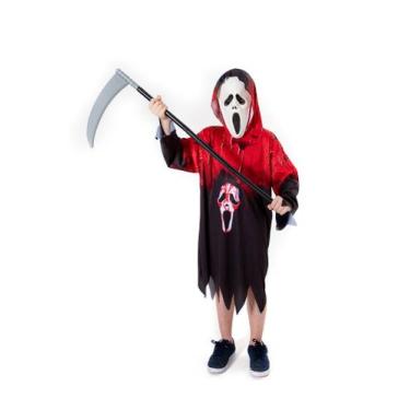 Imagem de Fantasia Panico Com Sangue C/ Foice Halloween Infantil - Fantasia Brás