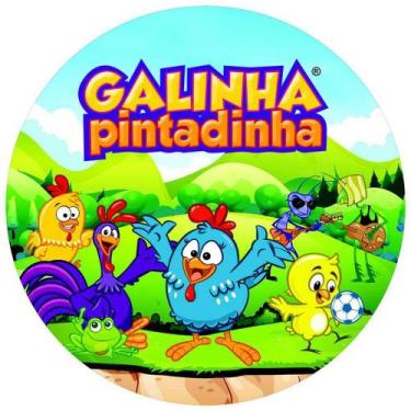 Imagem de Painel Festa Redondo 3d Galinha Pintadinha Sublimação 1,50M - Fantasia