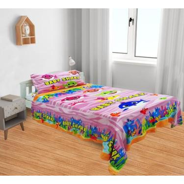 Imagem de Manta E Fronha Baby Shark Menina Cobertor Fleece Solteiro 2pç MS-BS2 -