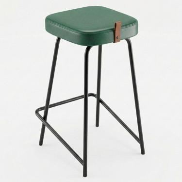 Imagem de Banqueta Média Para Cozinha Vik Estofada Couríssimo Verde - Desk Design