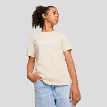 Imagem de Camiseta Puma ESS NO. 1 Logo Juvenil Feminina Bege-Feminino