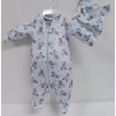 Imagem de Macacão Peluciado + Touca Bebê Menino Inverno LessaKids 9266-Masculino