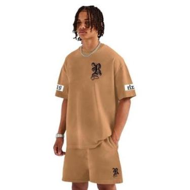 Imagem de Conjunto Masculino Esportivo Moletinho Oversized Camiseta e Bermuda Fitness Casual-Masculino