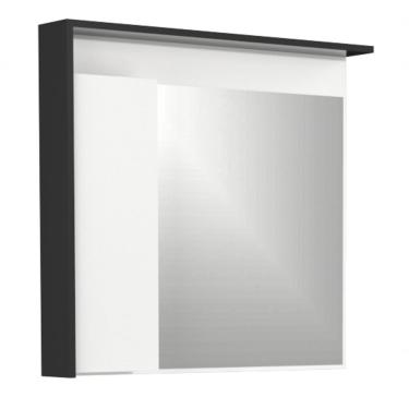 Imagem de Armário Espelheira para Banheiro Jessé 80CM MDF com Espelho Retangular Fixado na Parede Branco Preto