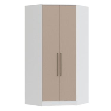 Imagem de Guarda-roupa Canto Closet com 2 Portas e 2 Gavetas Mdf Requinte+ Branco/Duna