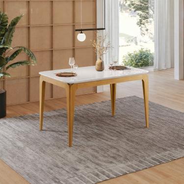 Imagem de Mesa para Sala de Jantar 4 Lugares 120cmx80cm Áurea Ypê/Off White