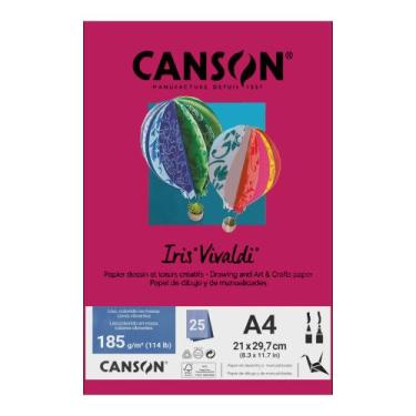 Imagem de Papel Canson A4 Iris Vivaldi 185g 25Fls - Escolha a Cor, Rosa Escuro