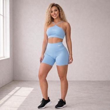 Imagem de CONJUNTO AYLA Top em V e Short Curto, Feminino, Academia-Feminino