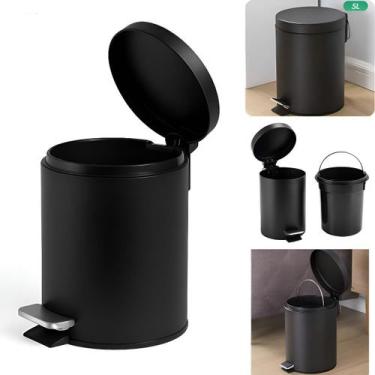 Imagem de Lixeira Pedal Powermaid 5 Litros Inox Matte Balde Removível Higiênica 