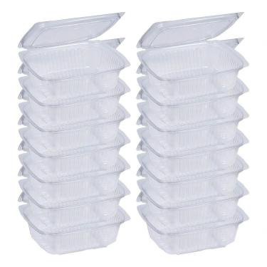 Imagem de Embalagem Retangular Bp90 Pote Bolo Doce 500ml Kit C- 100 Un