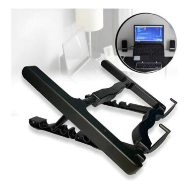 Imagem de Suporte Para Notebook Mesa Ergonômico Corrige Postura Preto - Congratu