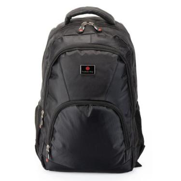 Imagem de Mochila com alça reforçada universitária preta notebook fashion - Fash