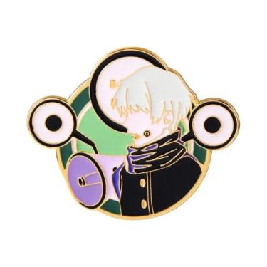 Imagem de Pins De Esmalte Do Anime Jujutsu Kaisen, Broches De Cosplay De Gojo Sa