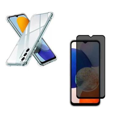 Imagem de Kit A14 - Película Fosca Privacidade + Capa Anti Impacto Para Samsung 